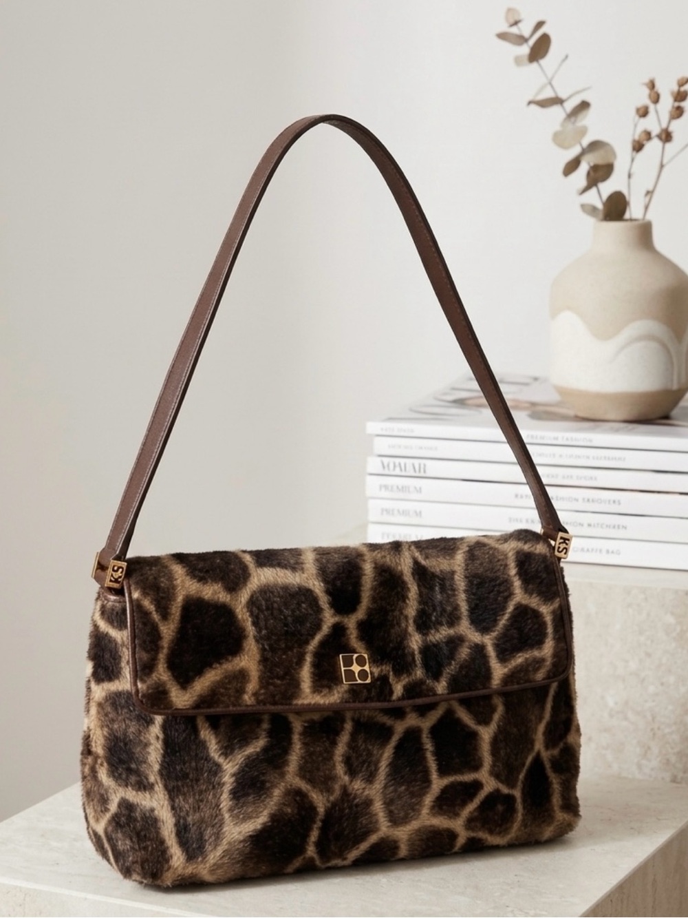 Kate Spade New York Vintage Giraffe Print Haircalf Shoulder Bag